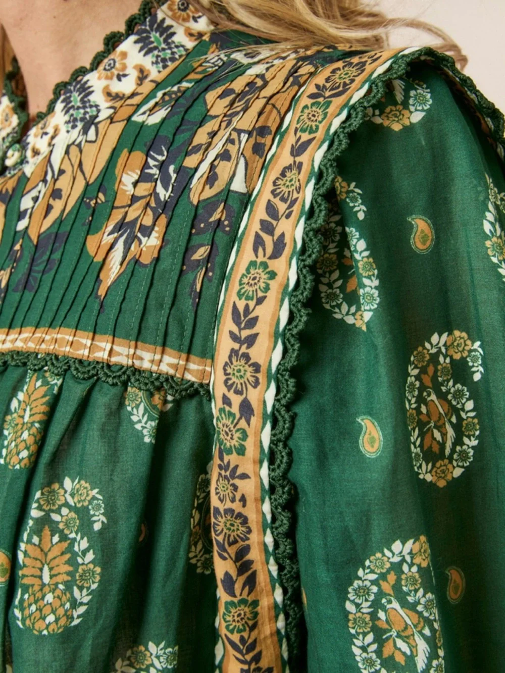FARM Rio Tayla Green Blouse Size XXS NWT